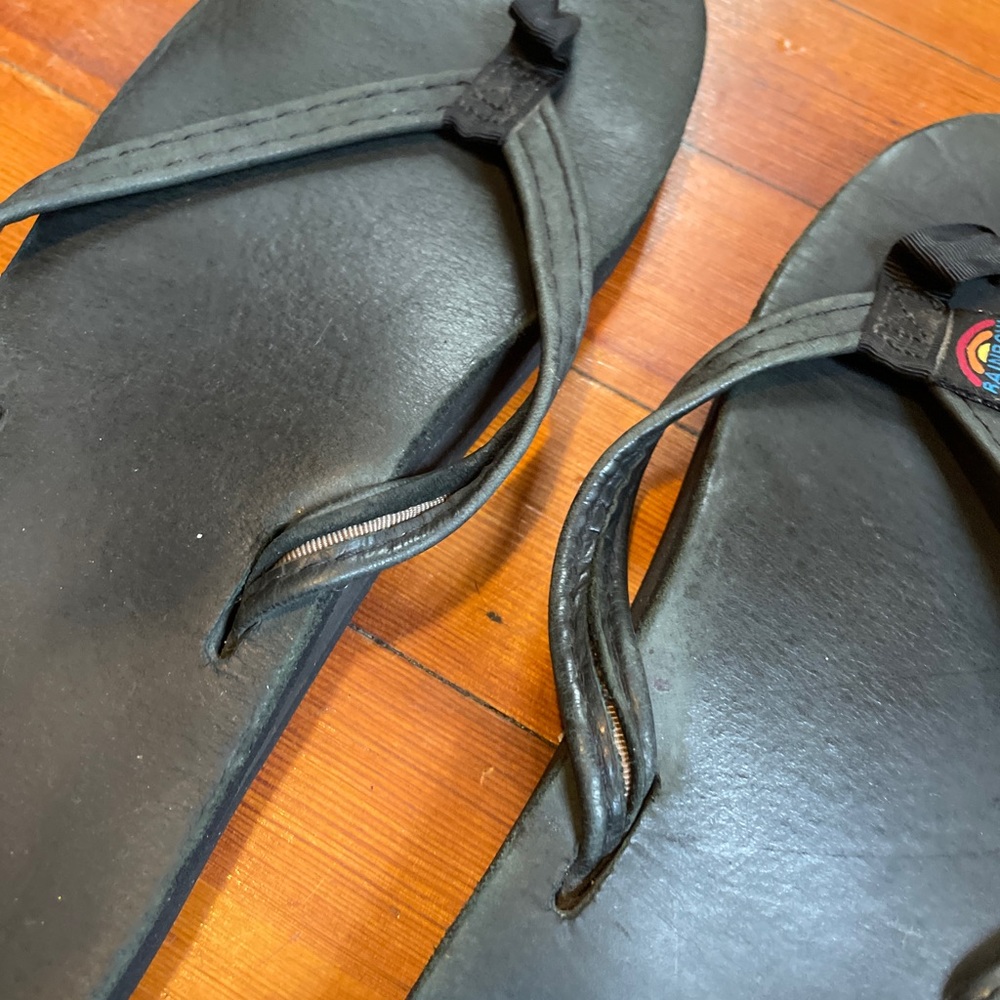 Black Rainbow Thin Strap Sandals - Picture 5 of 6